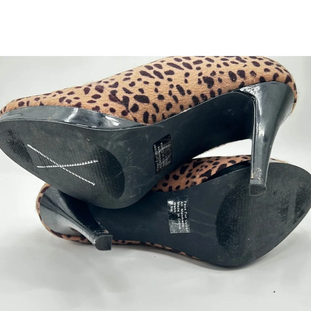 Style & Co Leopard Print Faux Calf Hair‎ Platform Stiletto Booties 8.5 Mob Wife